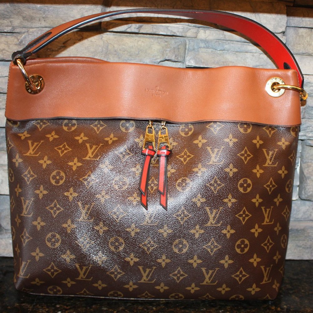 2017 Authentic LOUIS VUITTON $2,270 Tuileries Hobo Bag Purse Monogram Leather
